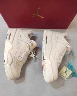 SNEAKERS TELA C/LACCI AIR JORDAN 4 RETRO BLANK CANVAS NUOVE