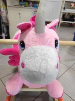 DONDOLO PELUCHES CAVALCABILE C/RUOTINE UNICORNO LOVE BABY COME NUOVO