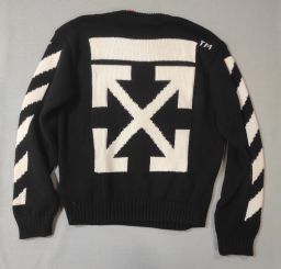 MAGLIONE RUBBER ARROW IN COTONE CON RICAMI OFF WHITE