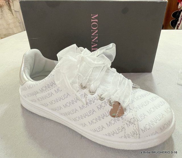 SNEAKERS MONNALISA NAPPA E TULLE BIANCO