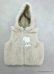 GILET SMANICATO REVERSIBILE TEDDY ZARA NUOVO