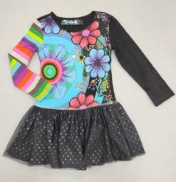 ABITO M/L C/TULLE DESIGUAL