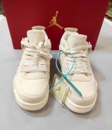 SNEAKERS TELA C/LACCI AIR JORDAN 4 RETRO BLANK CANVAS NUOVE