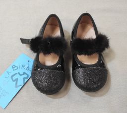 BALLERINE GLITTER/VERNICE C/CINTURINO IN PELO OCA LOCA