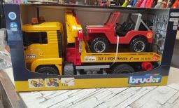 CAMION MAN TGA TRASPORTO JEEP BRUDER 2750 NUOVO