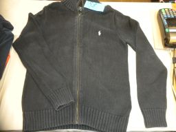 CARDIGAN COTONE FULL ZIP RALPH LAUREN BLU